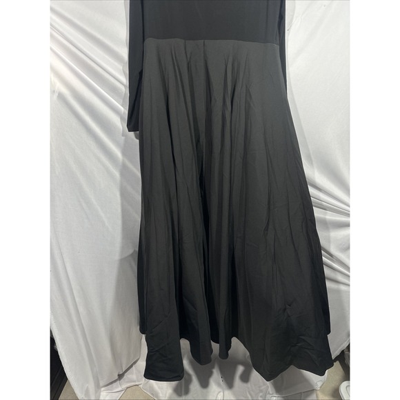 NWT MAC DUGGAL [ 16 ] 11832‎ Long Sleeve Taffeta 3D Flower Ball Gown Black S1909 - Picture 14 of 14